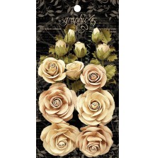 Graphic 45 Staples Rose Bouquet Collection 15/Pkg - Classic Ivory &amp; Natural Line