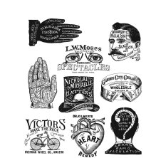 Tim Holtz Cling Stamps 7X8.5 - Eclectic Adverts CMS372