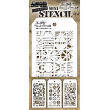 Tim Holtz Mini Layered Stencil Set 3/Pkg - Set 41