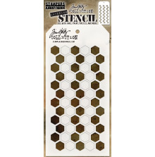 Tim Holtz Layered Stencil 4.125X8.5 - Shifter Hex THS121