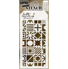 Tim Holtz Layered Stencil 4.125X8.5 - Patchwork Cube THS123