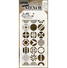 Tim Holtz Layered Stencil 4.125X8.5 - Patchwork Circle THS124