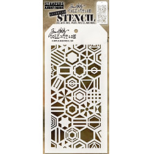 Tim Holtz Layered Stencil 4.125X8.5 - Patchwork Hex THS125