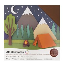 American Crafts Textured Cardstock Pack 12X12 60/Pkg - Earthtones