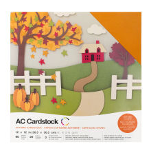 American Crafts Textured Cardstock Pack 12X12 60/Pkg - Autumn