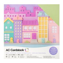 American Crafts Textured Cardstock Pack 12X12 60/Pkg - Pastels