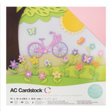 American Crafts Textured Cardstock Pack 12X12 60/Pkg - Spring