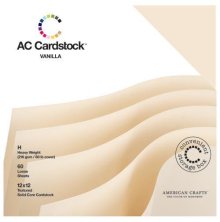 American Crafts Textured Cardstock Pack 12X12 60/Pkg - Vanilla