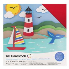 American Crafts Textured Cardstock Pack 12X12 60/Pkg - Primaries