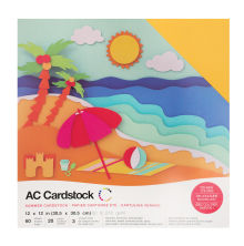 American Crafts Textured Cardstock Pack 12X12 60/Pkg - Summer