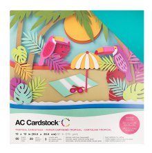 American Crafts Textured Cardstock Pack 12X12 60/Pkg - Tropical