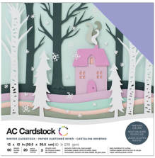 American Crafts Textured Cardstock Pack 12X12 60/Pkg - Winter