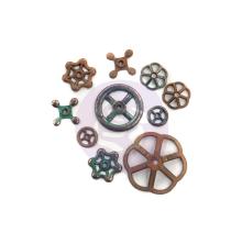 Prima Finnabair Mechanicals Metal Embellishments 10/Pkg - Rusty Knobs