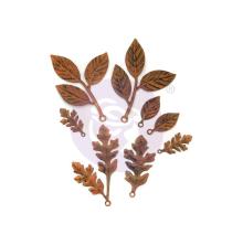 Prima Finnabair Mechanicals Metal Embellishments 8/Pkg - Woodland Leaves