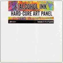 Tim Holtz Alcohol Ink Hard Core Art Panel 3/Pkg - 4X4