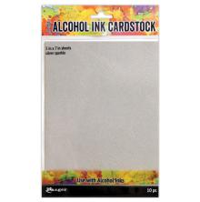 Tim Holtz Alcohol Ink Cardstock 5X7 10/Pkg - Silver Sparkle