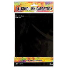 Tim Holtz Alcohol Ink Cardstock 5X7 10/Pkg - Black Matte