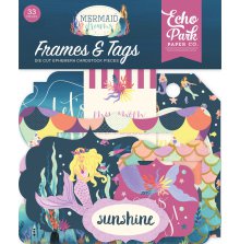 Echo Park Mermaid Dreams Cardstock Die-Cuts 33/Pkg - Frames &amp; Tags UTGENDE