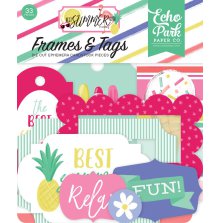 Echo Park Best Summer Ever Cardstock Die-Cuts - Frames &amp; Tags UTGENDE