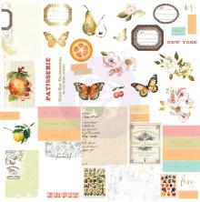 Prima Cardstock Ephemera 44/Pkg - Fruit Paradise UTGENDE