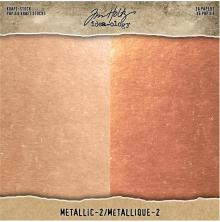 Tim Holtz Idea-Ology Kraft Metallic Paper Pad 8X8 36/Pkg - Metallic 2