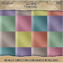 Tim Holtz Idea-Ology Kraft Metallic Paper Pad 8X8 36/Pkg - Confections