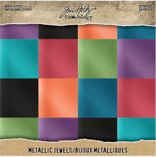 Tim Holtz Idea-Ology Kraft Metallic Paper Pad 8X8 36/Pkg - Jewels