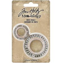 Tim Holtz Idea-Ology Metal Date Dials 2/Pkg