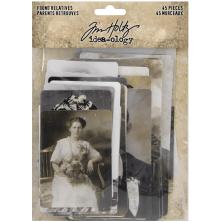 Tim Holtz Idea-Ology Found Relative Vintage Portraits 45/Pkg