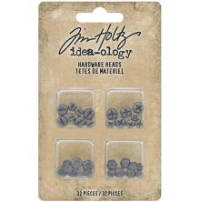 Tim Holtz Idea-Ology Metal Hardware Heads 32/Pkg - Flatback