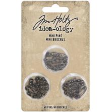 Tim Holtz Idea-Ology Mini Metal Safety Pins 48/Pkg