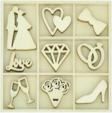 Kaisercraft Wood Mini Themed Embellishments - Forever &amp; Always