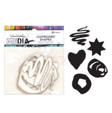 Dina Wakley MEdia Chipboard Shapes - Basics