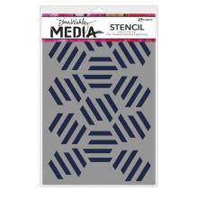 Dina Wakley MEdia Stencils 9X6 - Fractured Hexagons