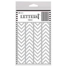 Ranger Letter It Background Stencil 4.75X6 - Alternating Chevrons