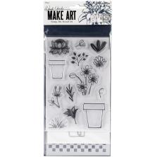 Wendy Vecchi Make Art Stamp Die &amp; Stencil Set - Flower Pot
