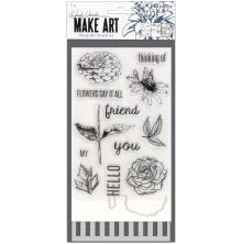 Wendy Vecchi Make Art Stamp Die &amp; Stencil Set - Flowers Say It All