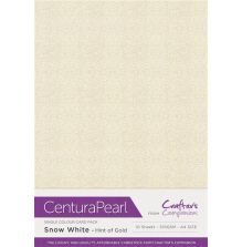 Crafters Companion Centura Pearl Card Pack A4 10/Pkg - Snow White Gold