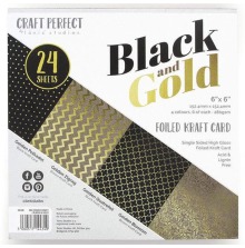 Tonic Studios Craft Perfect 6X6 Card Pack - Black &amp; Gold 9434E