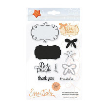 Tonic Studios Essentials Whimsical Frame Stamp Set  Best Friends Forever 1531