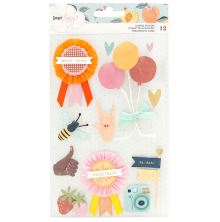 Dear Lizzy Layered Stickers 12/Pkg - Its All Good