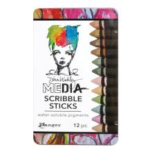 Dina Wakley MEdia Scribble Sticks 12/Pkg - Set 3