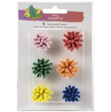 Amy Tangerine Stay Sweet Stickers 6/Pkg - Faux Suede Flowers