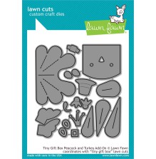 Lawn Fawn Dies - Tiny Gift Box Peacock and Turkey Add-On LF2051