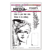 Dina Wakley MEdia Cling Stamps 6X9 - Refuse to be Ordinary