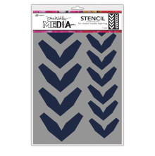 Dina Wakley MEdia Stencils 9X6 - Large Fractured Chevrons