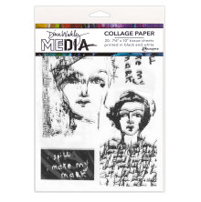 Dina Wakley MEdia Tissue Pack 7.5X10 20/Pkg - Vintage & Sketches