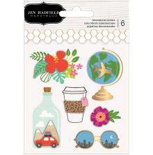 Jen Hadfield Layered Stickers 6/Pkg - Chasing Adventures UTGENDE