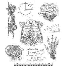 Tim Holtz Cling Stamps 7X8.5 - Weird Science CMS379