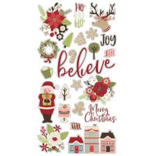 Simple Stories Chipboard Stickers 6X12 - Holly Jolly UTGENDE